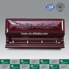 Servicio de funeral LUXES mejor precio cofrecillos de longevidad-Dragon chino tallado ataúd de madera